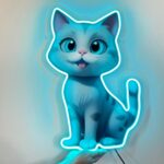 Lampka nocna niebieski kot