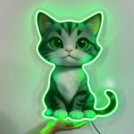 Lampka nocna zielony kot