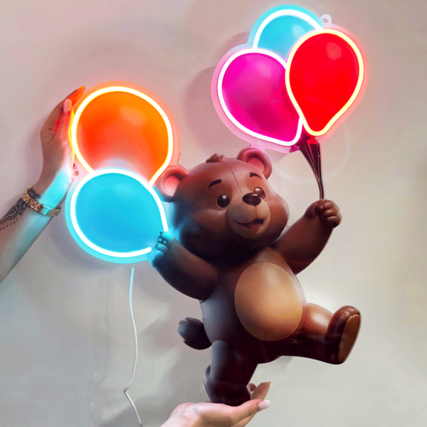 lampka nocna dla dziecka miś z balonami